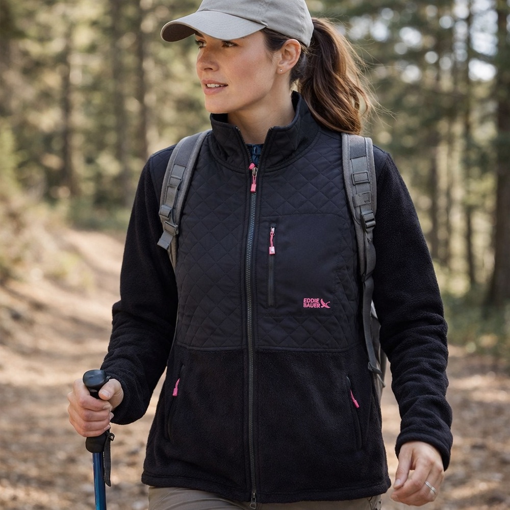 Eddie Bauer Women's Mixed Media Fleece Jacket Size XXL 🆕